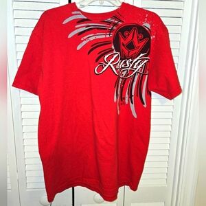 Rusty Men's L Crew Neck Tee VINTAGE Y2K